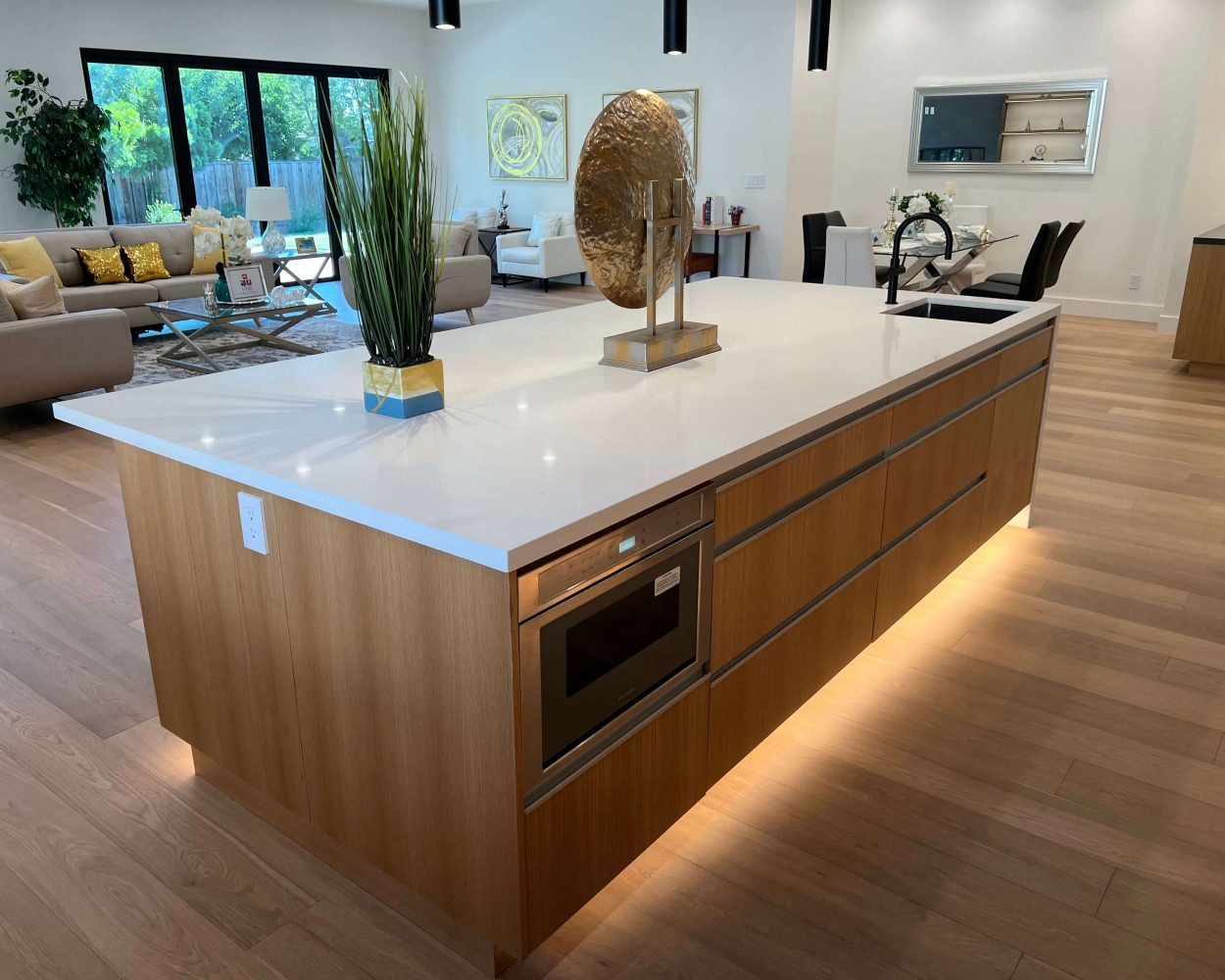 Large kitchen island installed during a Bay Area kitchen renovation by Bay Area Design and Construction.