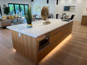 Large kitchen island installed during a Bay Area kitchen renovation by Bay Area Design and Construction.