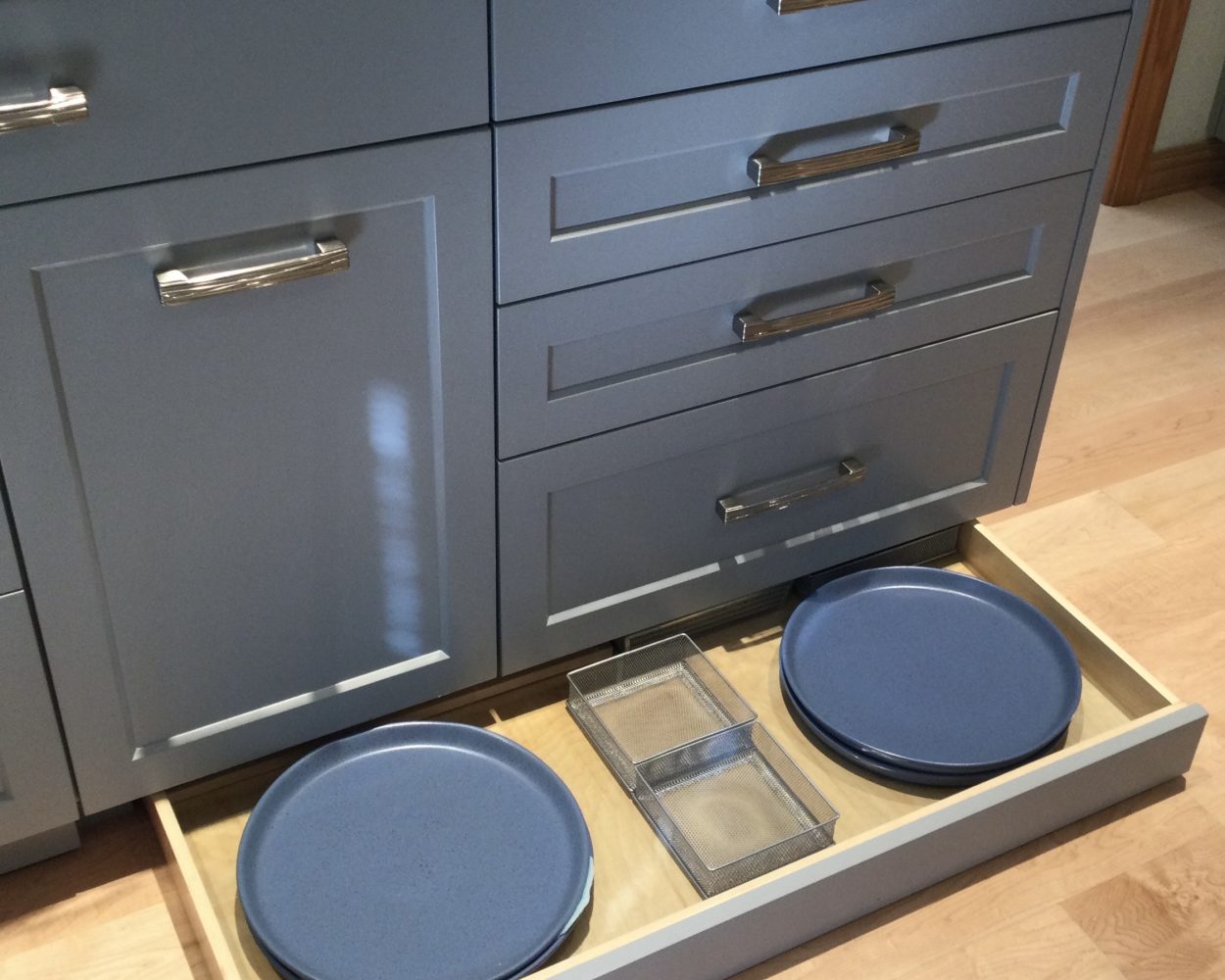 Toe-Kick-Drawers installed in a Bay Area kitchen by Bay Area Design and Construction.