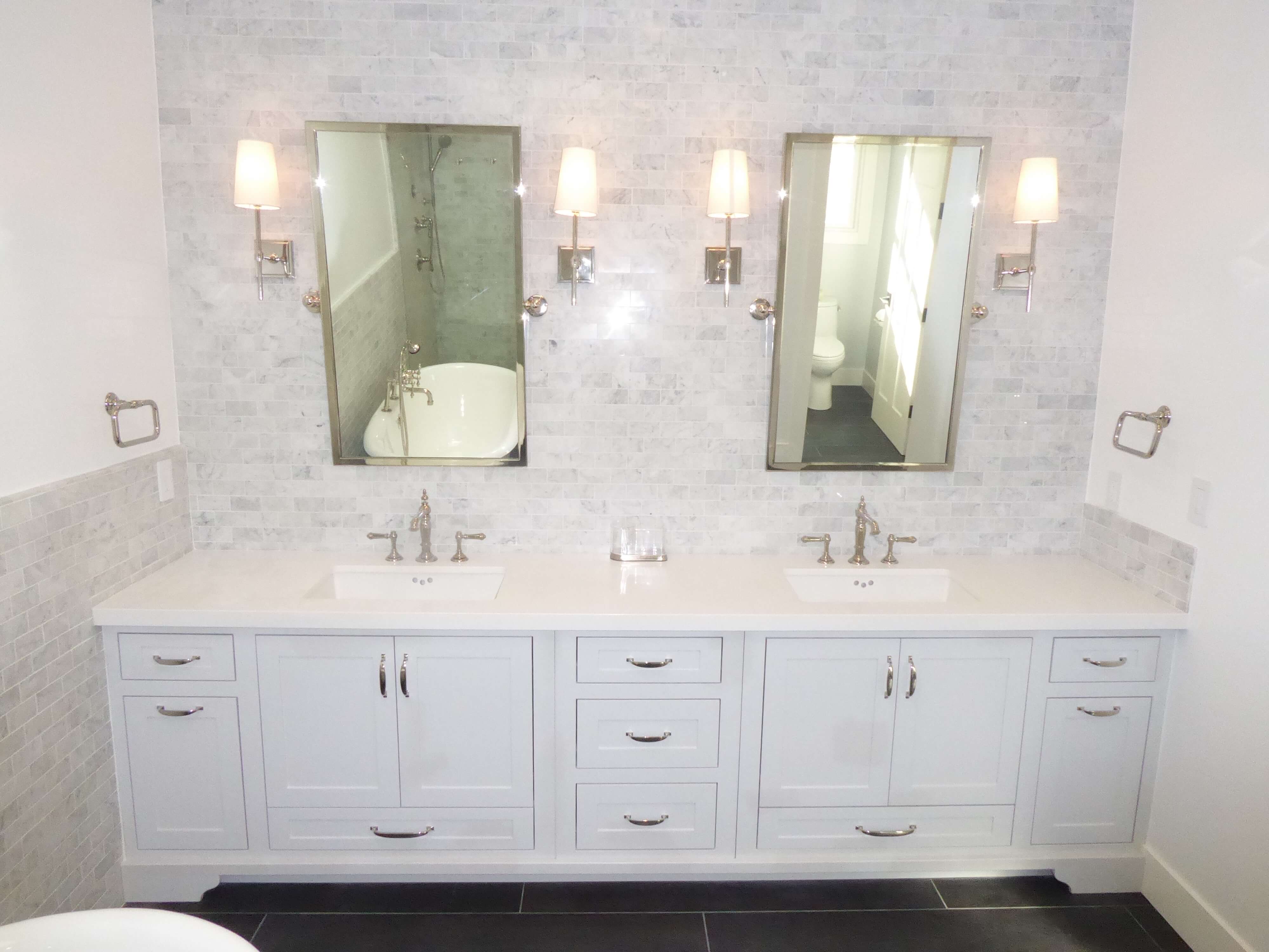 Bathroom in a newly constructed home by Bay Area Design and Construction, expert residential general contractors.